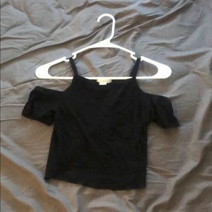 Black ribbed crop top